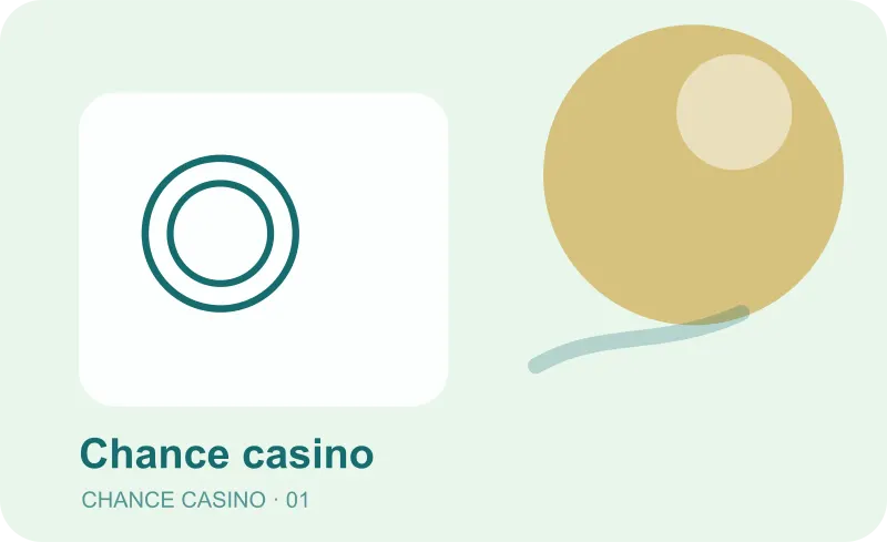 Ilustrace Chance casino s herním symbolem na zeleném panelu