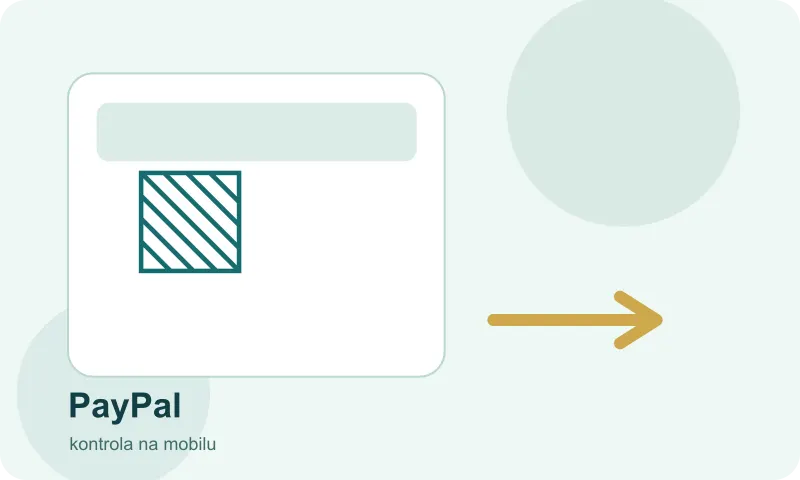 Kontrola částky PayPal na mobilní obrazovce